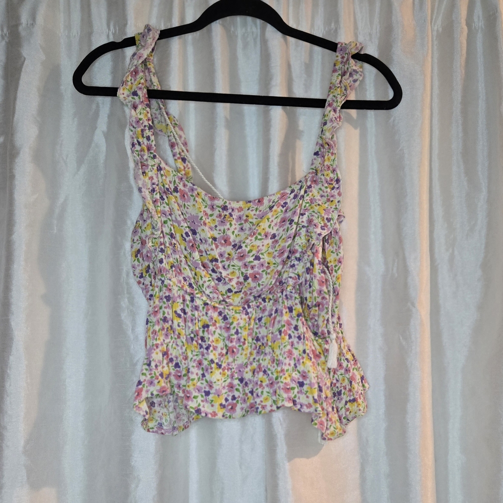 Derek Heart Multicolor Floral Ruffle Blouse